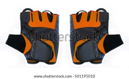 Orange gloves fop sport training isolated