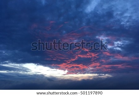 Evening sky at hill