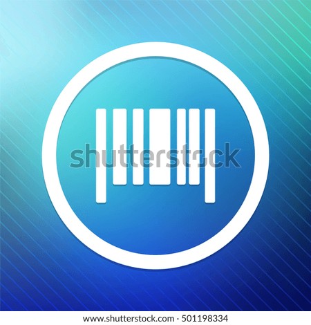 Barcode on Blue Round Button