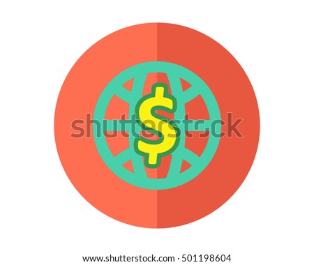 globe currency business company office corporate image vector icon logo