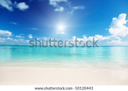 sand and Caribbean sea Royalty-Free Stock Photo #50120443