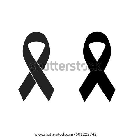vector of Black ribbon mourning sign