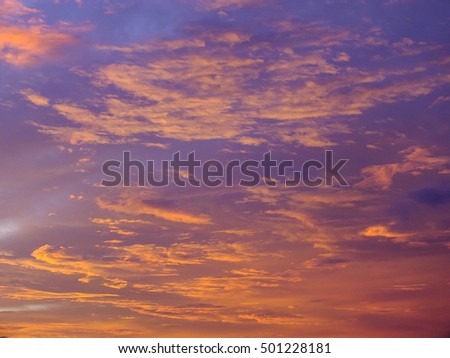beautiful view , twilight and sunset with beautiful clouds , Thailand , Asia
