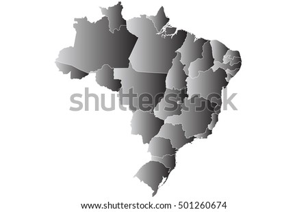 Vector map brazil country on white background.