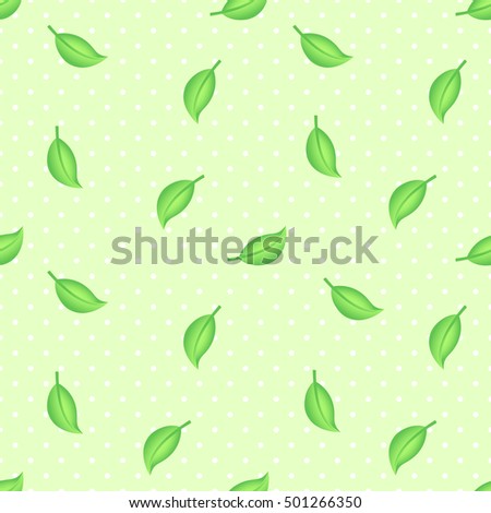 Seamless decorative template texture with green leaves. 