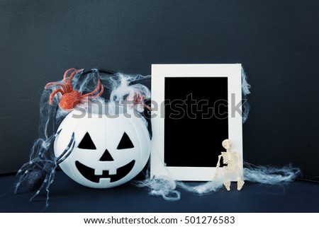 halloween pumpkin frame mock up