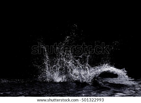 water splash isolated on black background Royalty-Free Stock Photo #501322993
