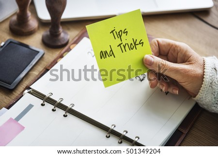 Tips Tricks Helpful Information Concept