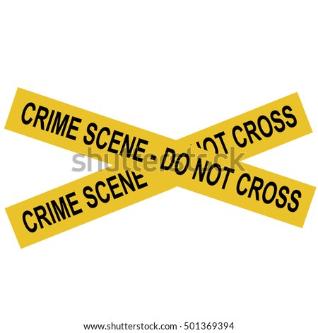Vector illustration yellow police crime scene danger tape. Do not cross