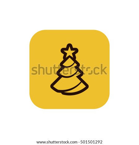 Christmas tree vector, clip art. Also useful as logo, square app icon, web element, symbol, graphic image, silhouette and illustration.