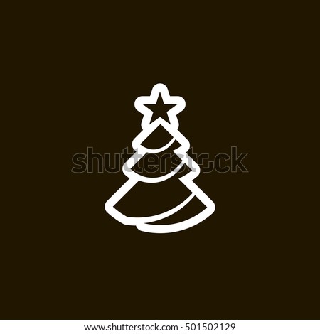 Christmas tree vector, clip art. Also useful as icon, logo, greeting card, web element, symbol, graphic image, silhouette and illustration.