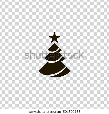 Christmas tree vector, clip art. Also useful as transparent icon, logo, greeting card, web element, symbol, graphic image, silhouette and illustration.