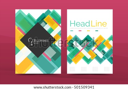 Set of abstract lines backgrounds - business templates. Vector flyer or brochure layout
