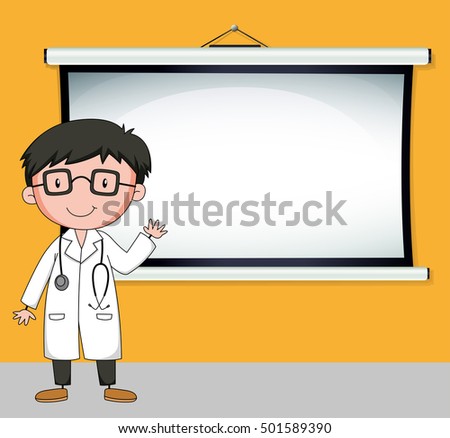 Doctor with blank sign