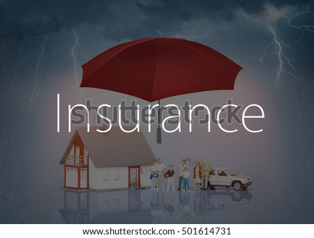 Insurance Home House Live Car Protection Protect People Concepts