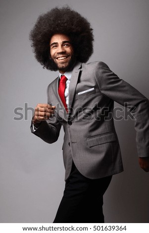 Beautiful happy afro man