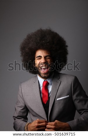 Beautiful happy afro man