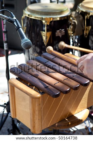 Xylophone played in outdoor park in Florida.