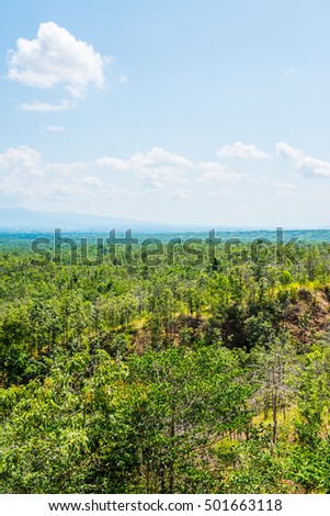 Mountain view of Khun Wang national park, Thailand.