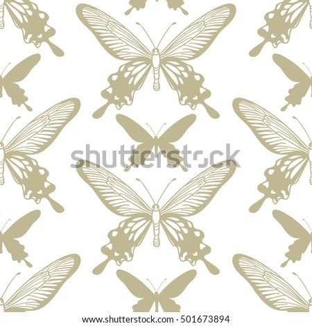 Butterflies. Seamless pattern butterfly. Vector (tile-able background)