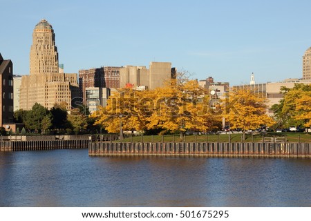 Buffalo, NY Skyline Late Afternoon In October