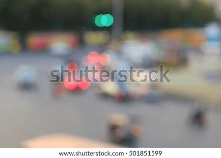 Blurred background abstract  article of traffic in Bangkok Thailand