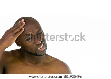 black man model isolated white background