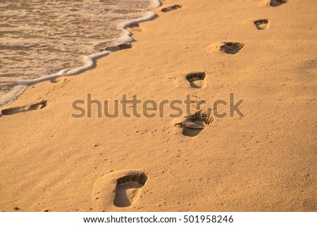 Foot print in the sand 