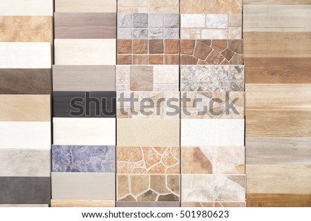 Various ceramic tiles samples Royalty-Free Stock Photo #501980623