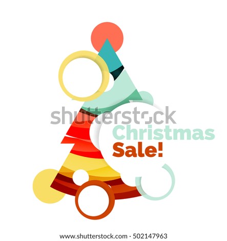Abstract geometric Christmas banner. Vector illustration with copyspace