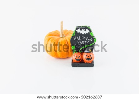 happy halloween decorative on white background