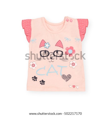 baby T-shirt with a print Isolated on white
