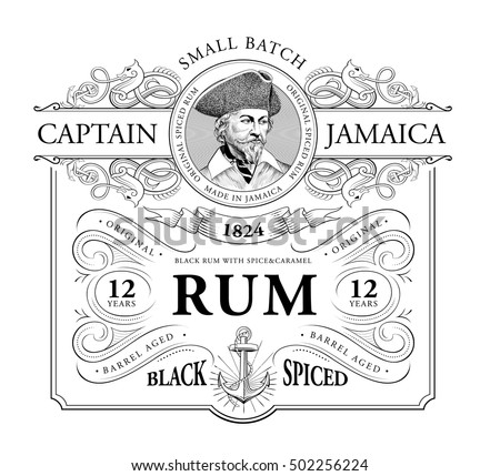 Vintage Logo for Rum Label Royalty-Free Stock Photo #502256224