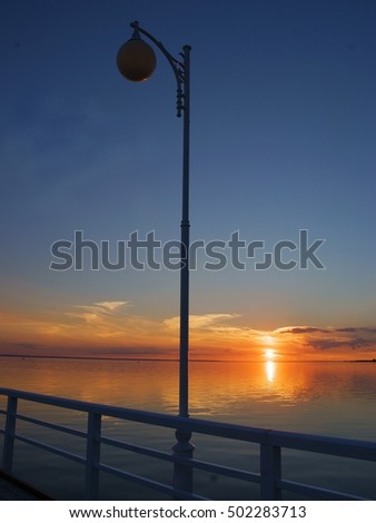 sunset and baltic sea
