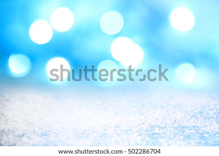 Christmas abstract background with lights and snow