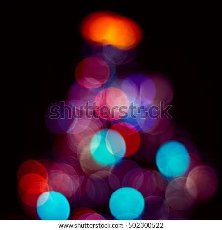 Colorful blurred lights on christmas tree
