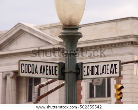 Intersection of Cocoa Avenue and Chocolate Avenue