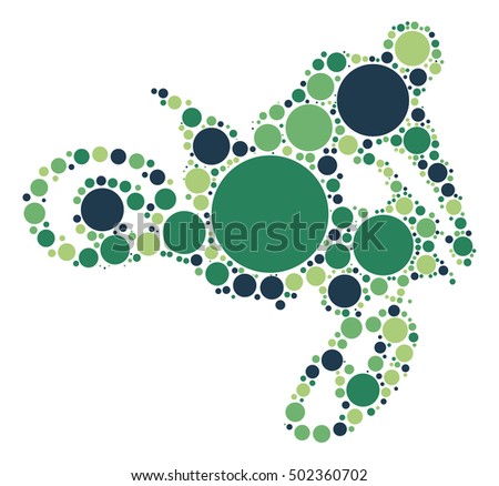 Motorcycle shape vector design by color point

