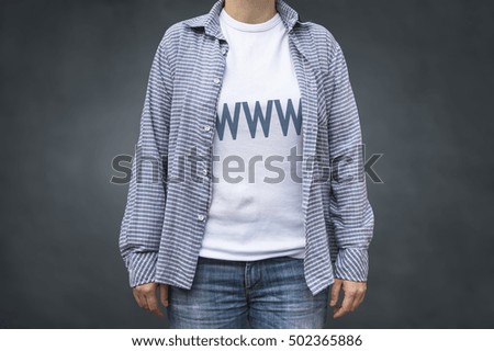WWW internet surfer t-shirt. Fashion stylish print sport wear.