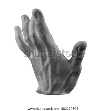 plaster limb male hand with fingers, body part Royalty-Free Stock Photo #502390504