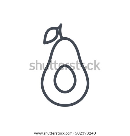 Avocado Icon Outlined Food Fruits Royalty-Free Stock Photo #502393240