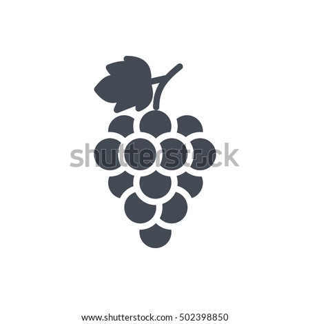 Grape Icon Food Fruits Outlined silhouette Royalty-Free Stock Photo #502398850
