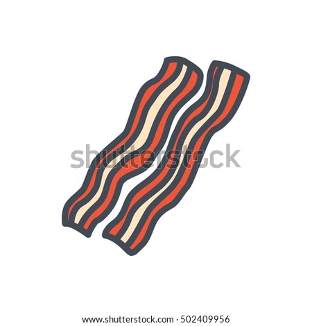 Bacon Icon Food Meat Colored