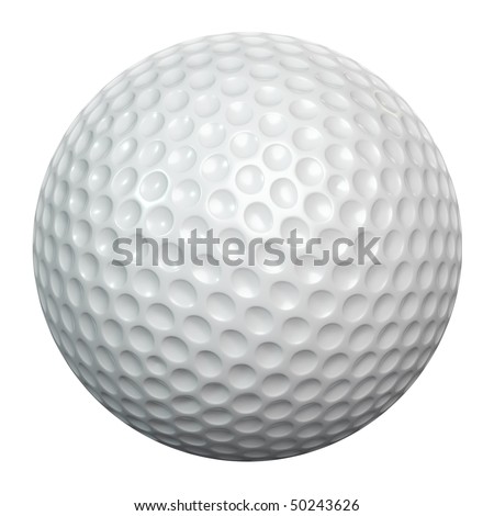 A white golf ball isolated on white background including clipping path