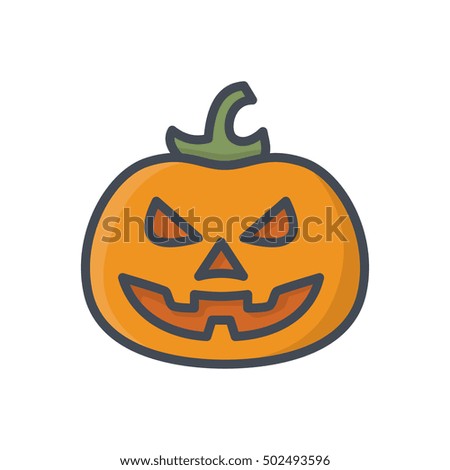 Pumpkin Icon Halloween Colored