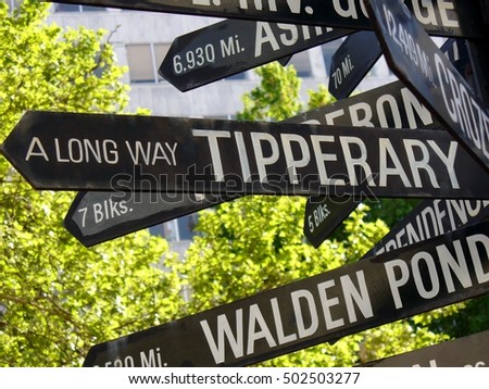 A Long way to Tipperary direction street sign.