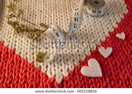 knitting and yarn on a beautiful background