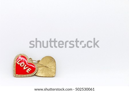  Symbol of Red heart on the white background.