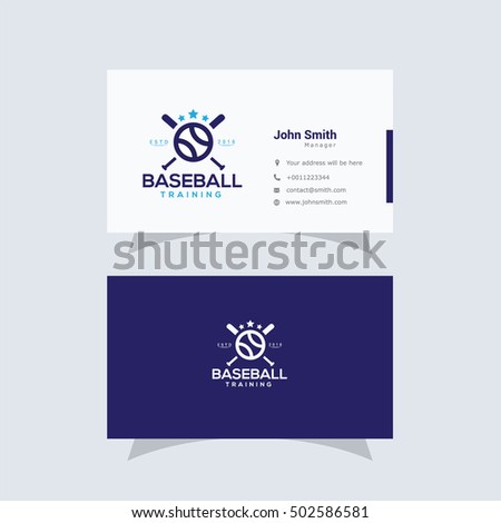 Baseball logo, sports logo and business card