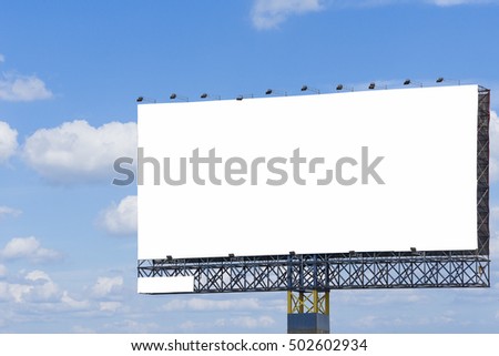 Blank billboard at blue sky background,